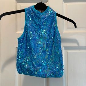 Blue halter top dance costume